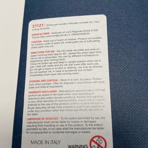 FRANCESCO RUBINATO Italian Wooden Dipping Pen 1 Metal Nib Calligraphy Blue - Picture 5 of 6